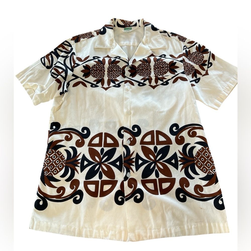 60’s Vintage Malihini tribal pineapple shirt
